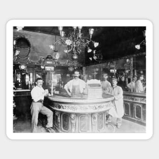 Paris Bar, 1895. Vintage Photo Sticker